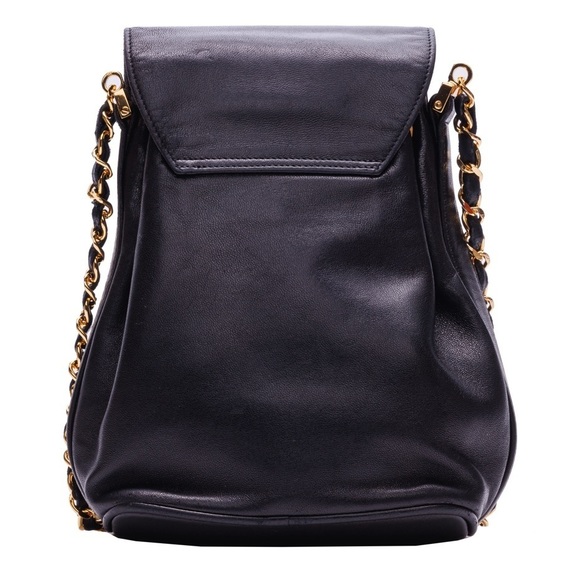 Chanel Turnlock Double Ball Charm Mini Chain Lambskin Black - Picture 2 of 7